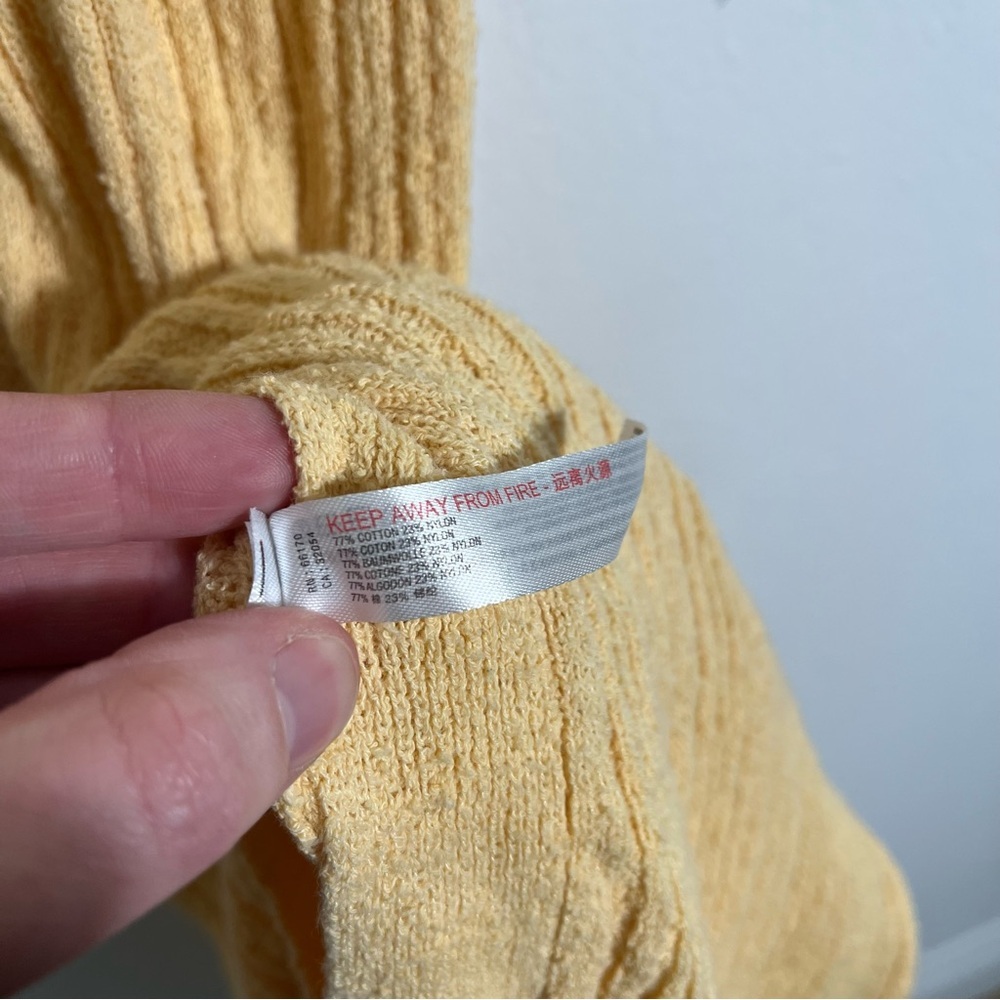 FP BEACH x FREE PEOPLE Riding Waves Button Front Butter Yellow Knit Midi Dress - Picture 8 of 9